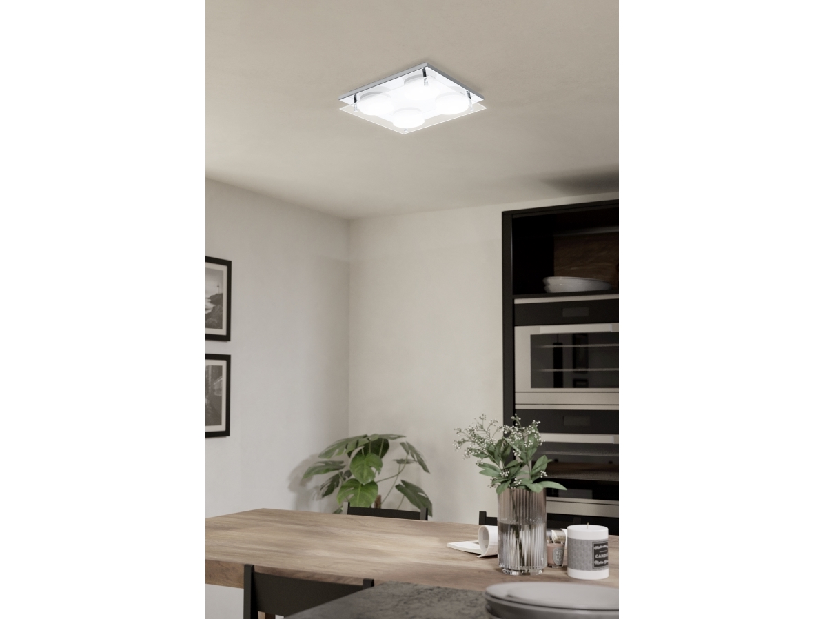 EGLO ABIOLA VÆG/LOFT 4X450LM 220X220 KROM