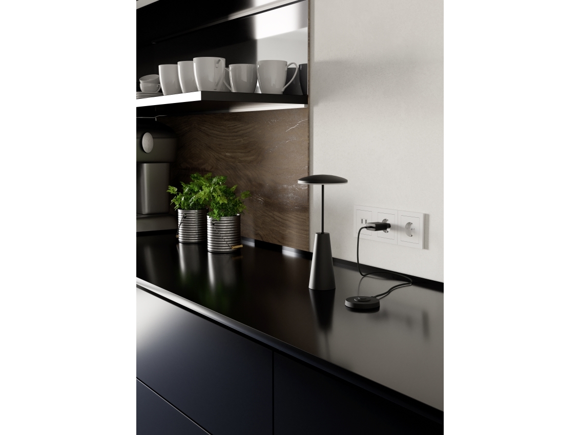 EGLO OPLADER i sort til genopladelig batteri bordlampe