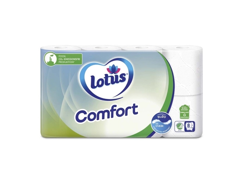 Toiletpapir, Lotus, hvid x 18.50m kasse a 56 ruller