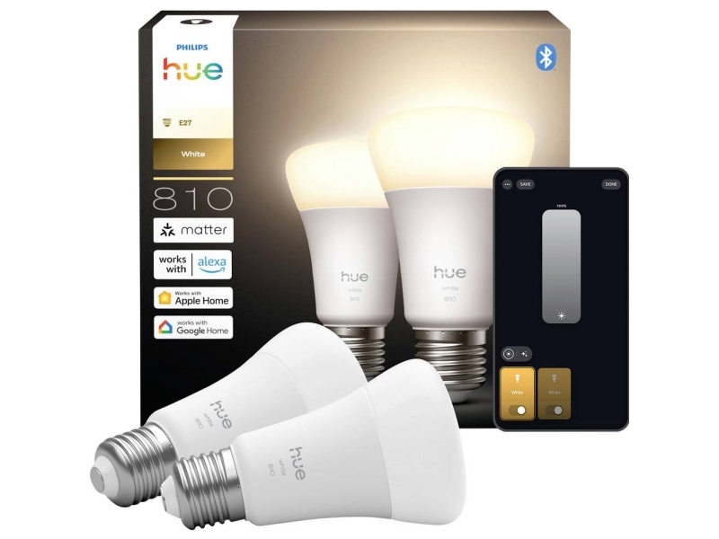 Philips Hue White E27 Dopelpack 810Lm 60W