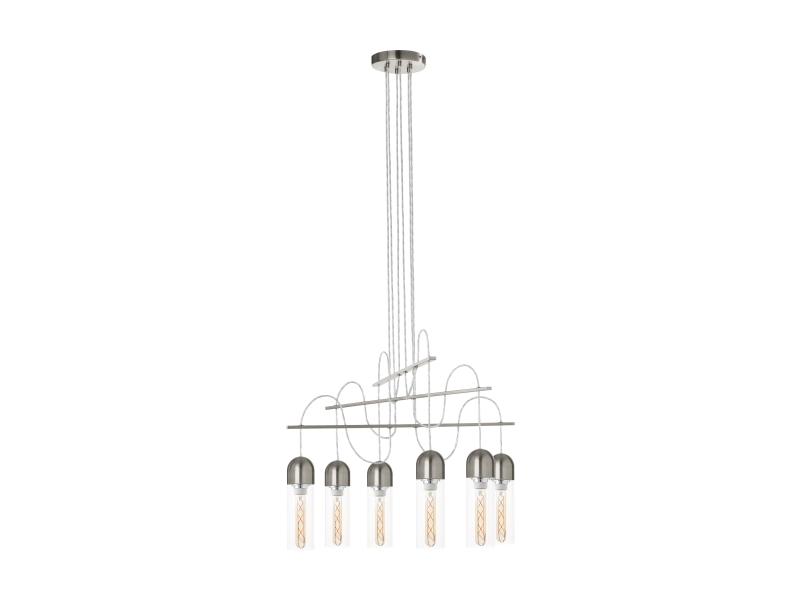 EGLO Zacharo, Flexibelt fäste, Nickel, Transparent, Transparent, Stål, inomhus, I | Belysning - Inomhusbelysning - Taklampa & Pendellampa | GameStuff