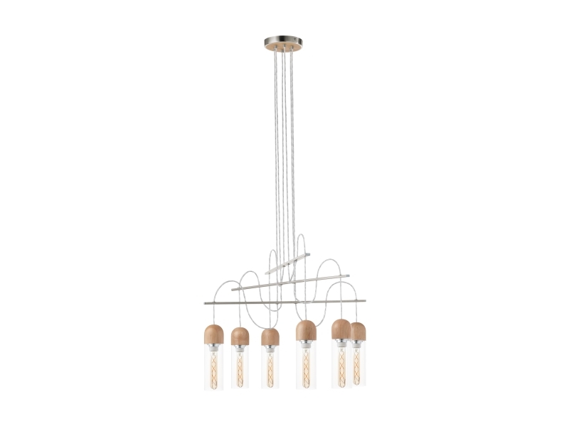 EGLO Zacharo 1, Flexibelt fäste, Brun, Nickel, Transparent, Brun, Nickel, Transparent, Glas, Stål, Trä, inomhus, I | Belysning - Inomhusbelysning - Taklampa & Pendellampa | GameStuff