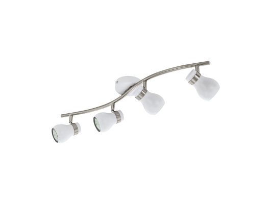 Eglo 97353, Gu10, 4 Glühbirne(N), Led, 400 Lm, 220-240 V, Nickel, Weiß
