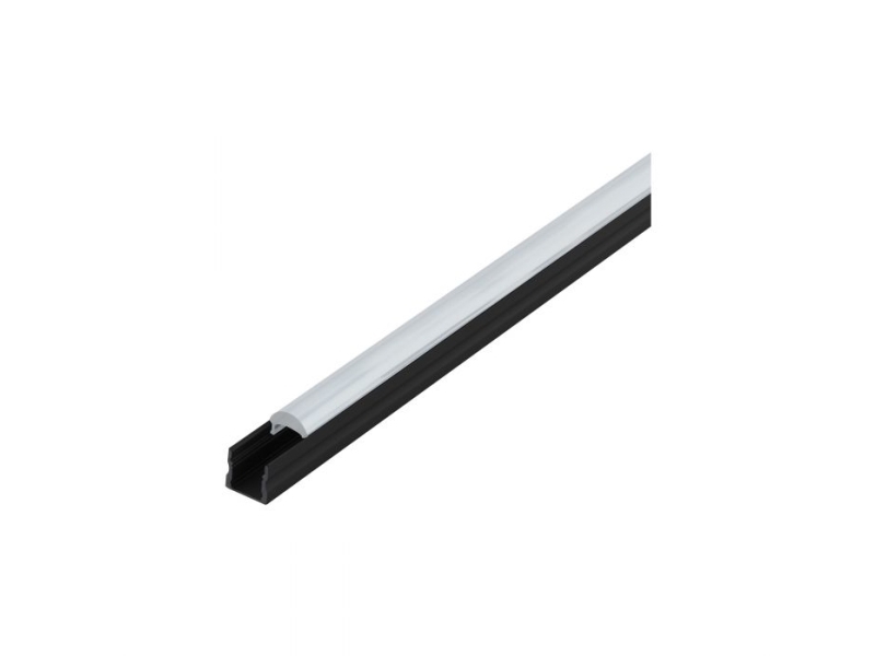 Eglo Surface Profile 3, Profil, Decke/Wand, Schwarz, Transparent, Aluminium, 2000 Mm, 17 Mm