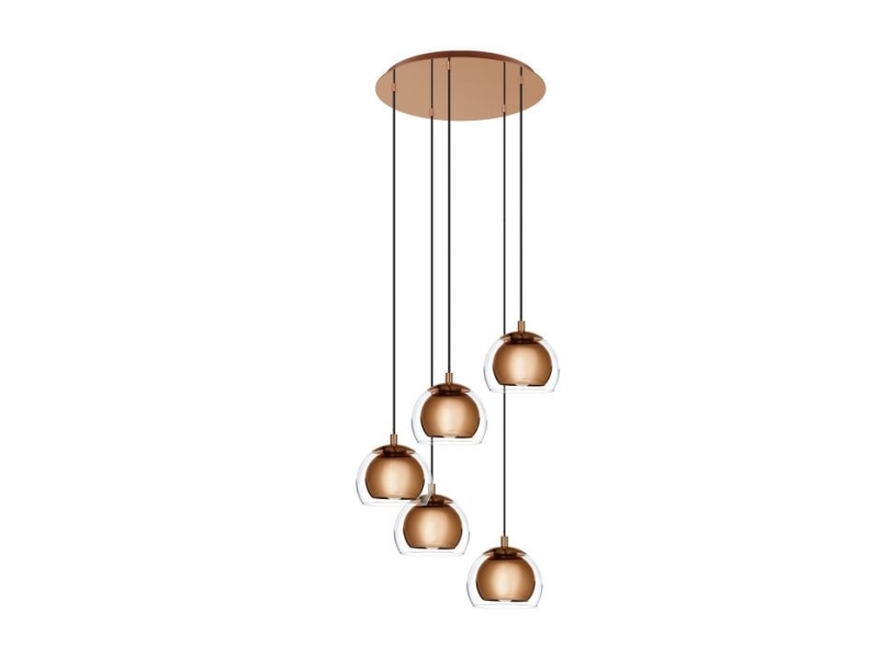 Eglo Rocamar, Festmontage, Kupfer, Transparent, Glas, Stahl, Glas, Rund