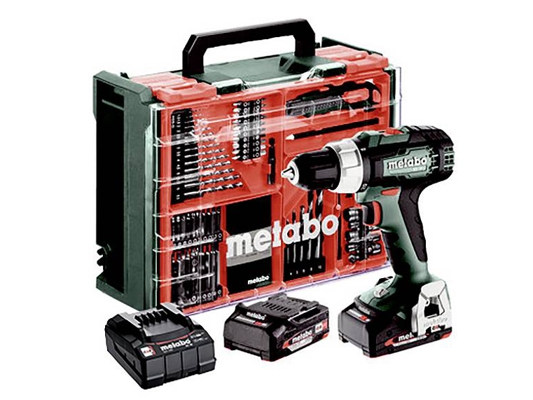 Metabo Bs 18 L Set 614051710 Akkubohrmaschine 18 V 2 Ah Lithium Bürstenlos, Inkl. Zusatzakku, Koffer, Inkl. Ladegerät, Inkl. Zubehör