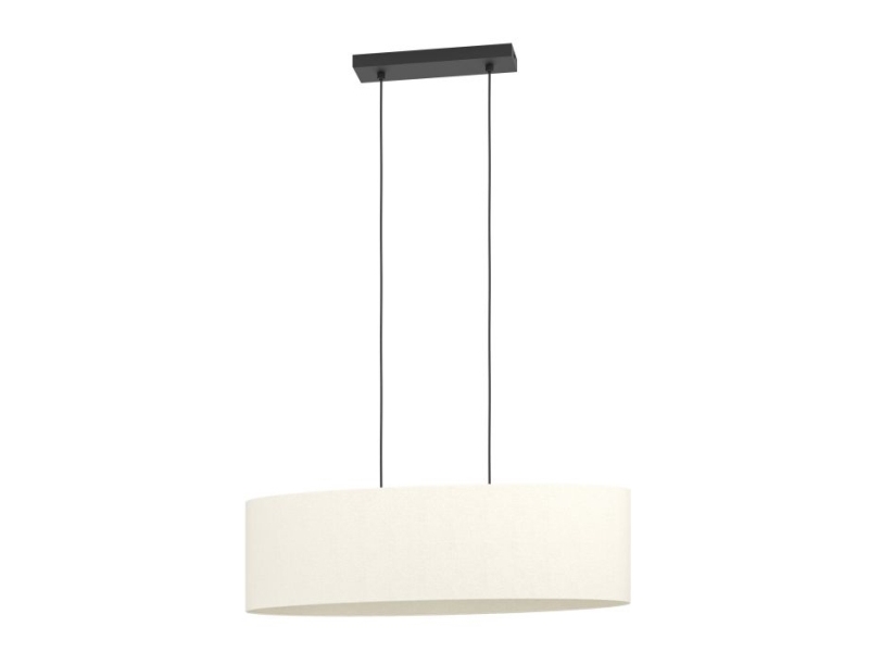 EGLO FEBRES langbordspendel i sort med hvid tekstilskærm, 2L