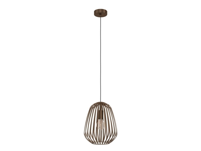 Eglo Espinal Pendelleuchte In Bronze Mit Holzschirm