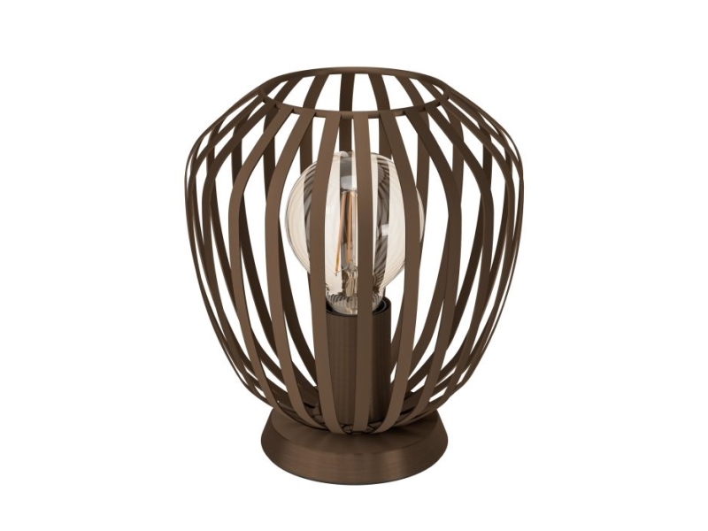 Eglo Espinal Tischlampe Bronze Mit Holzschirm