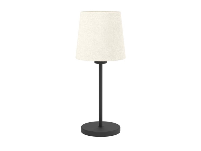Eglo Febres Tischlampe Schwarz Mit Weißem Textil-Schirm
