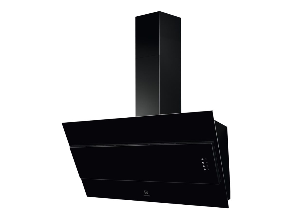 Electrolux LFV319K - Kåpa - vinklad skorsten - bredd: 89.8 cm - djup: 39.36 cm - utsug och återcirkulering (-) - svart | Vitvaror - Köksfläktar - Vägghängda | GameStuff