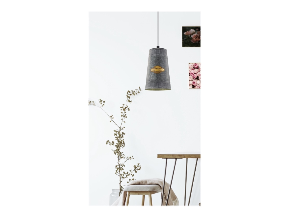 Eglo Honeybourne - Hängande lampa - 1 uttag - E27 - svart, antikt guld | Belysning - Inomhusbelysning - Taklampa & Pendellampa | GameStuff