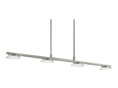 EGLO LANIENA langbordspendel i børstet stål med satineret plastskærme, 4L