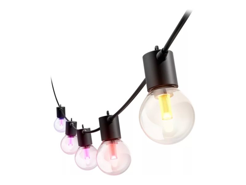 Philips Hue White and Color Gradient Festavia - Strengelysforlængelse - LED-lyspære x 10 - total: 8.6 W - multifarvelys - 1000 - 20000 K - sort