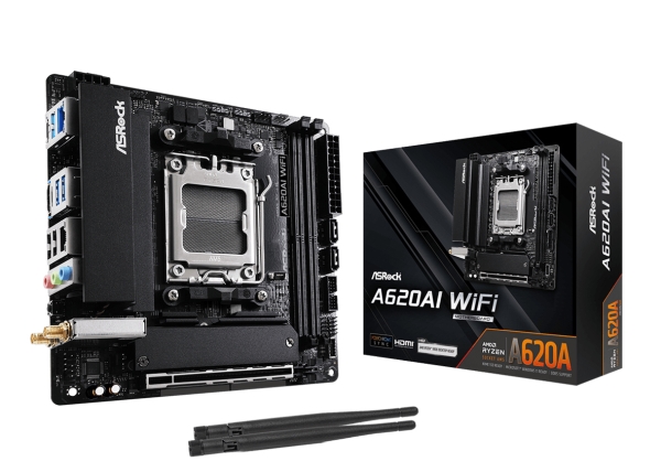Asrock A620ai Wifi, Amd, Socket Am5, Amd Ryzen 7000 Series, Amd Ryzen 8000 Series, Amd Ryzen 9000 Series, Ddr5-Sdram, 128 Gb, Dimm