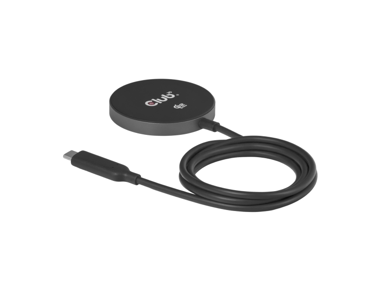 Club3d Cac-3027 Qi2 25W Kabelloses Ladegerät Schwarz Qi 2.2 Magsafe-Kompatibles Magnetpad, Drinnen, Gleichstrom, Kabelloses Aufladen, 1 M, Schwarz