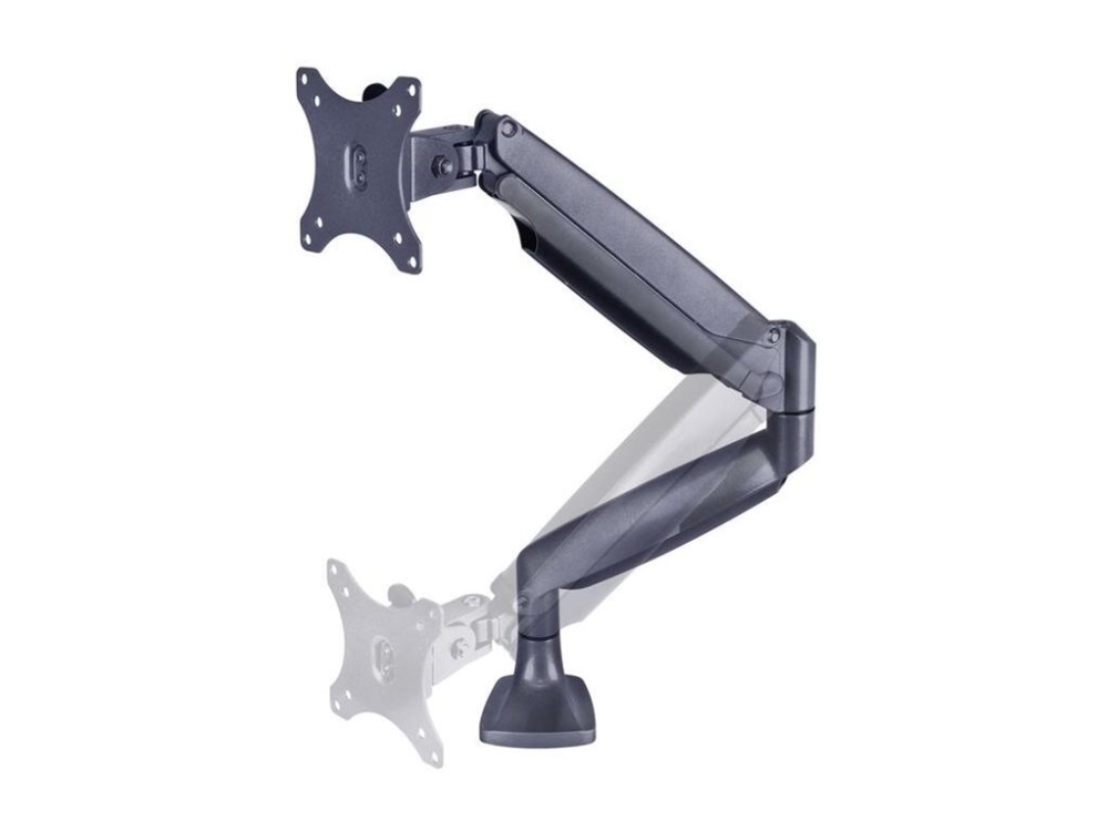 Multibrackets M Deskmount Spring Single - Monteringssæt (Bordmontering) - For Lcd Display - Stål, Højglansaluminium - Sort - Skærmstørrelse: 15"-27"