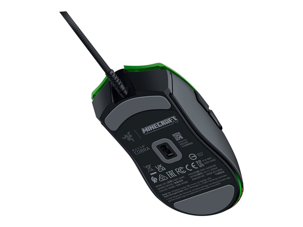 Razer Cobra - Minecraft Edition - Mus - Letvægts, Gaming, Razer Chroma Rgb - Højrehåndet - Optisk - 6 Knapper - Kablet - Usb