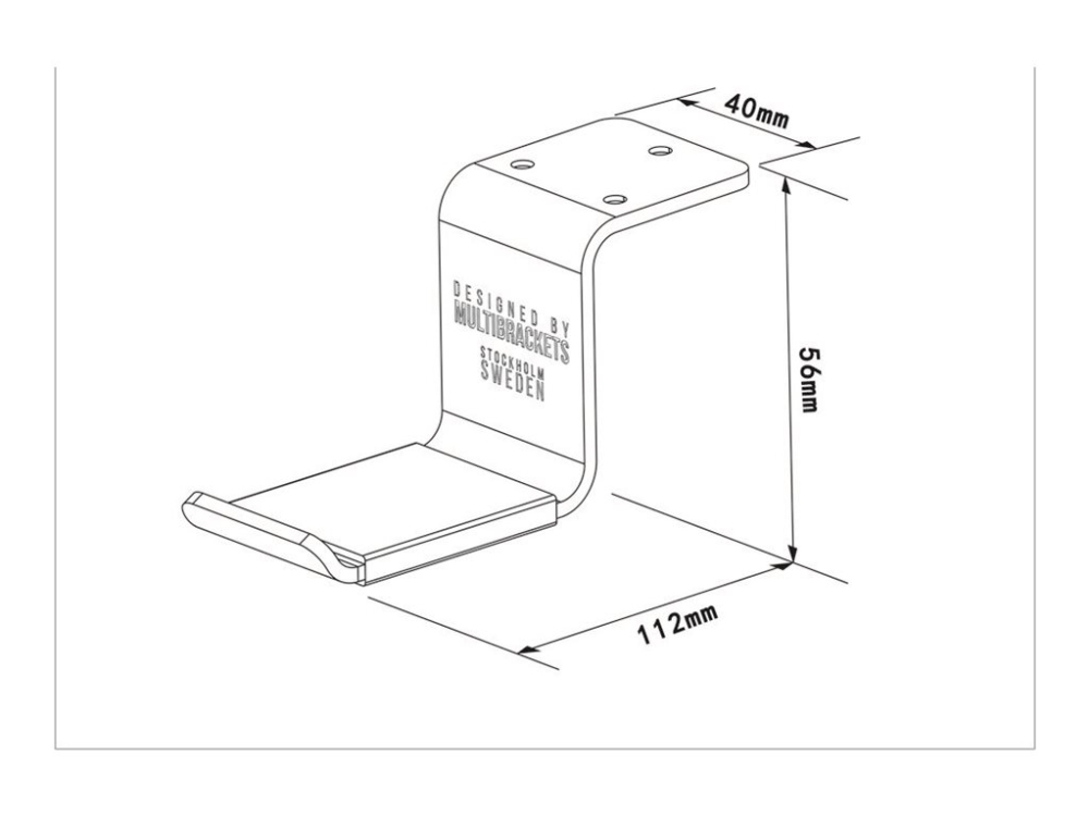 Multibrackets M Headset Holder - Monteringssæt (bordmontering) - for hovedtelefoner / headsets - aluminium - hvid - skrivebord, skrivebordsmonterbar