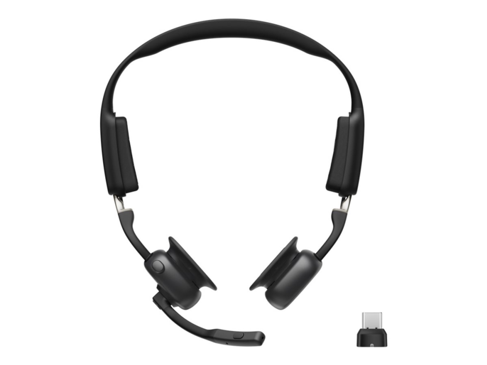 Shokz Openmeet Uc - Headset - Åbent Øre - Lodret - Bluetooth - Trådløs - Usb-C Via Bluetooth Adapter - Sort - Zoom Certified