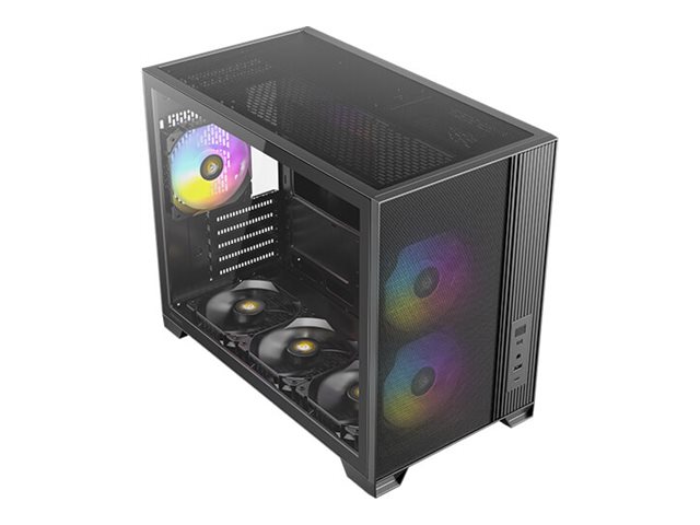 Antec Flux M, Midi Tower, Pc, Schwarz, Itx, Micro Atx, Kunststoff, Stahl, Gehärtetes Glas, Gaming