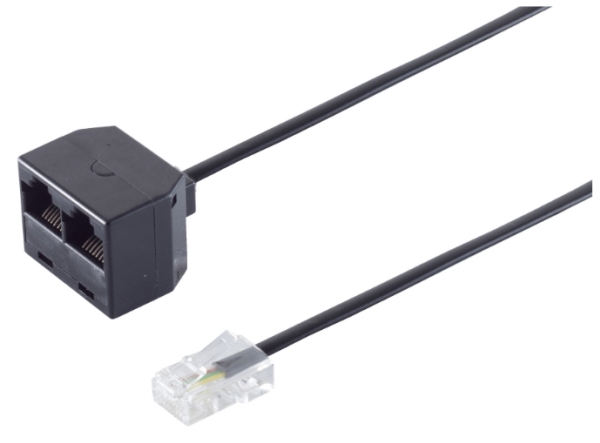 S/Conn Maximum Connectivity 71231-, 0,1 M, Rj-11, 2 X Rj-11, Schwarz, Männlich, Weiblich