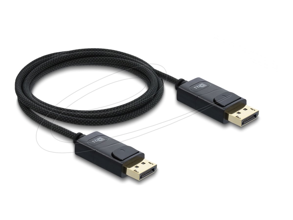 Delock Coaxial Displayport Cable 16K 60 Hz 80 Gbps With Braided Coating 1 M, 1 M, Displayport, Displayport, Male, Male, 15360 X 8640 Pixels
