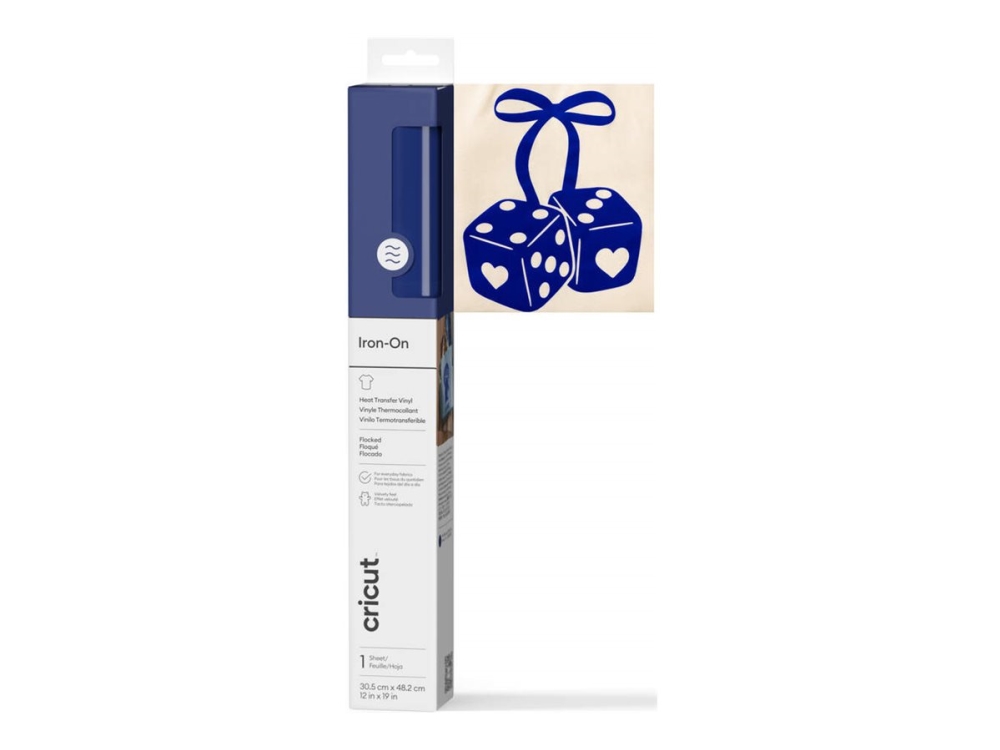 Cricut Iron-on Flocked - Varmeoverførselsmateriale - 30.5 x 48.3 cm - blå - vinyl