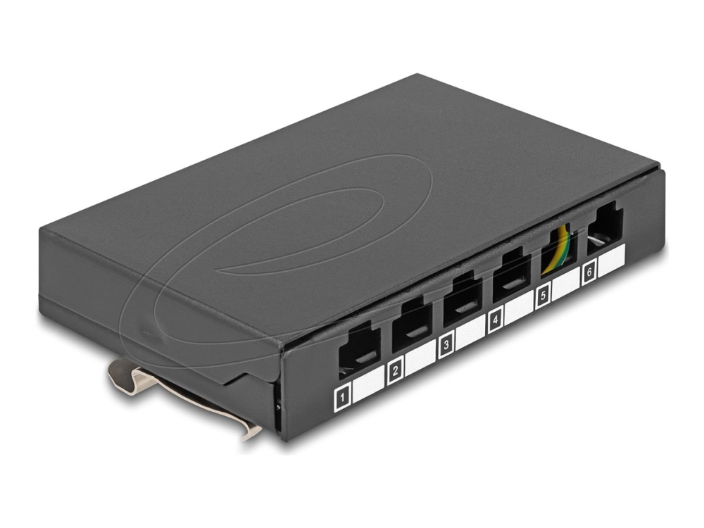 Delock - Patchpanel (Blank) - For Keystone Rj-Modules - Din-Skinnemonterbar, Overflademonterbar, Vægmonterbar - Sort - 6 Porte