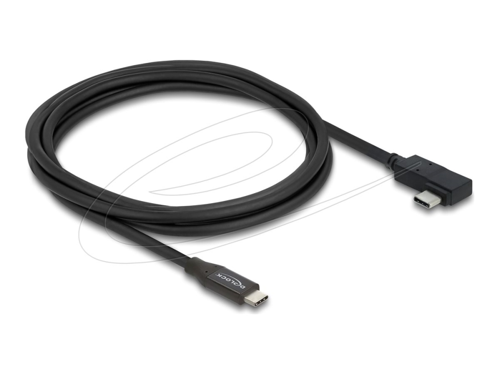 Delock - Usb-Kabel - Usb-C (Han) Til Usb-C (Han) Vinklet - Usb 3.2 / Thunderbolt 3 - 48 V - 5 A - 2 M - Usb Power Delivery (240 W), Op Til 40 Gbps Da