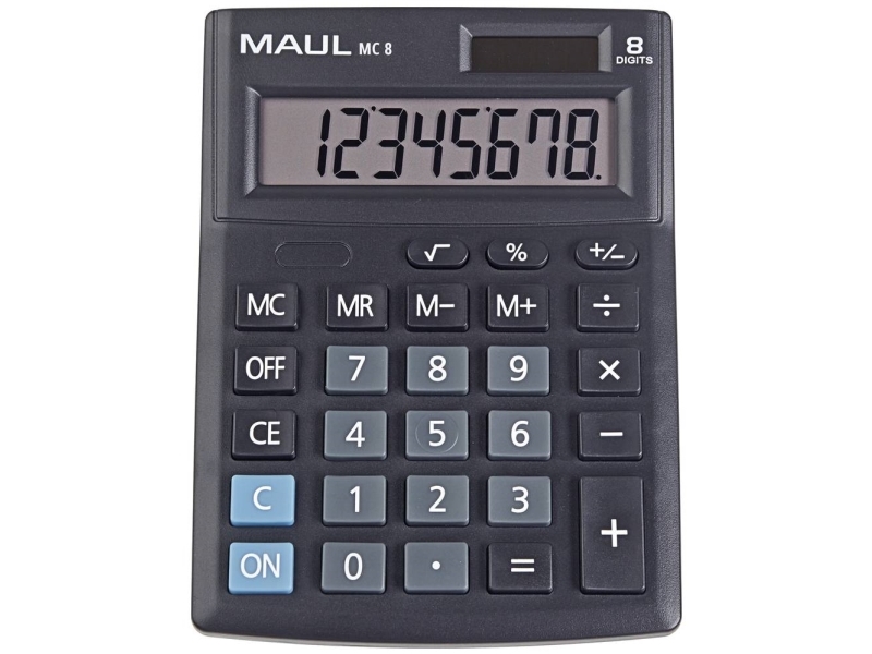 Maul Mc 8, Tasche, Display-Rechner, 8 Ziffern, 1 Zeilen, Akku, Schwarz