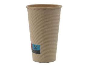 Kaffebæger Pap Ø90xh135mm 40Cl 16Oz Rippled Light Brun,20 Ps X 50 Stk/Krt