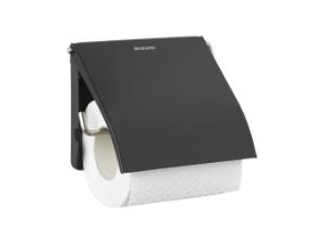 Toiletrulleholder Brabantia Renew B1.7Xl13.2Xh12.3Cm Metal Mat Sort,6 Stk/Krt