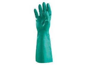 Handske Alphatec Solvex 37-675 Str 7 Med Velourisering Nitril 0.38 Mm Grøn,12 Par/Pk
