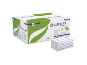 Lucart Eco V-Fold Handtuchpapier 2-Lagig Ecolabel Weiß, L25xb21xd10,5 Cm, 20 Pack X 190 Stk X 1 Stk/Krt
