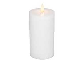 Skandi Bloklys Led Til Batterier Ø7,5 Cm X 12 Cm Hvid,12 Stk/Krt