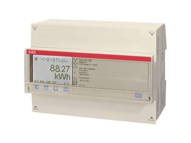 ABB 3 FASE, 80A 500VAC, 1-4 TAKSTER, MID, DIREKTE TILSLUTTET, M-BUS, PLATIN