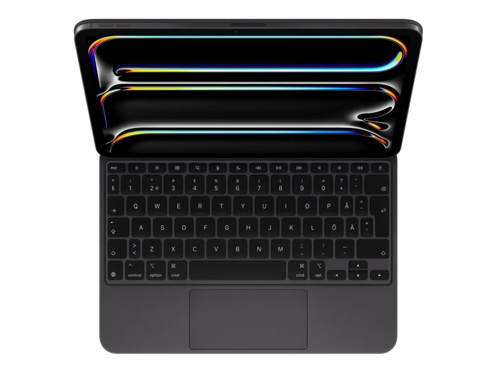 Apple Magic Keyboard - Tastatur og folio-kasse - med trackpad - bagbelyst - Apple Smart connector - svensk - sort - for 11-inch iPad Pro (M4)