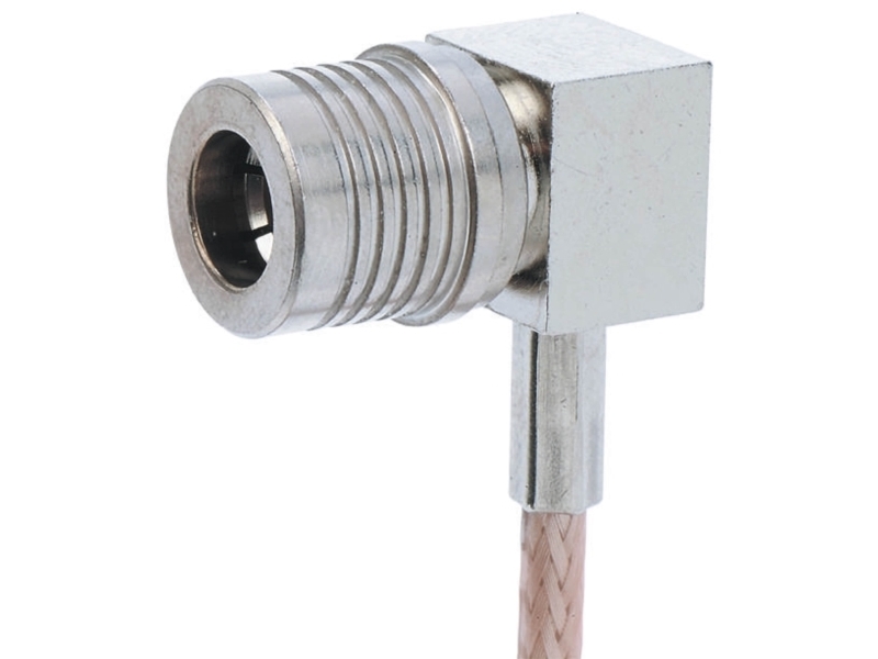 Te Connectivity Plug Cable Mount Qma Connector, 50?, Crimp Termination, Right Angle Body