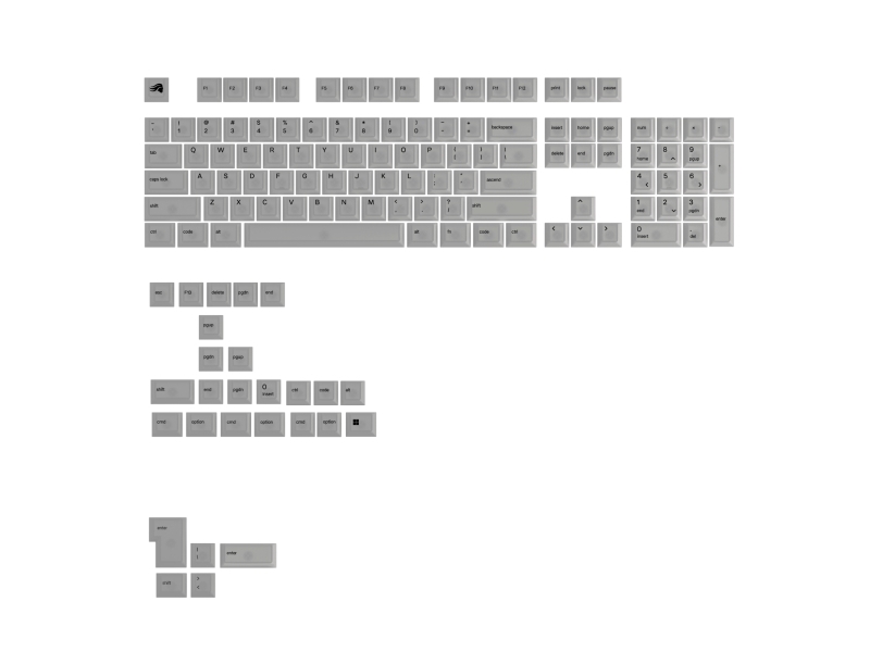 Glorious Gaming GLO-KB-ACC-KC-PC-POLY-US, Tastaturhætte, Polykarbonat (PC), Gennemsigtig