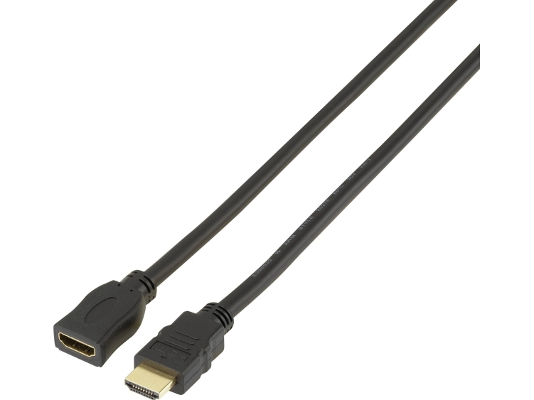 Speaka Professional Hdmi Verlängerungskabel Hdmi-A Stecker, Hdmi-A Buchse 1,00 M Schwarz Sp-7870528 Audio Return Channel, Vergoldete Stecker Hdmi Kab