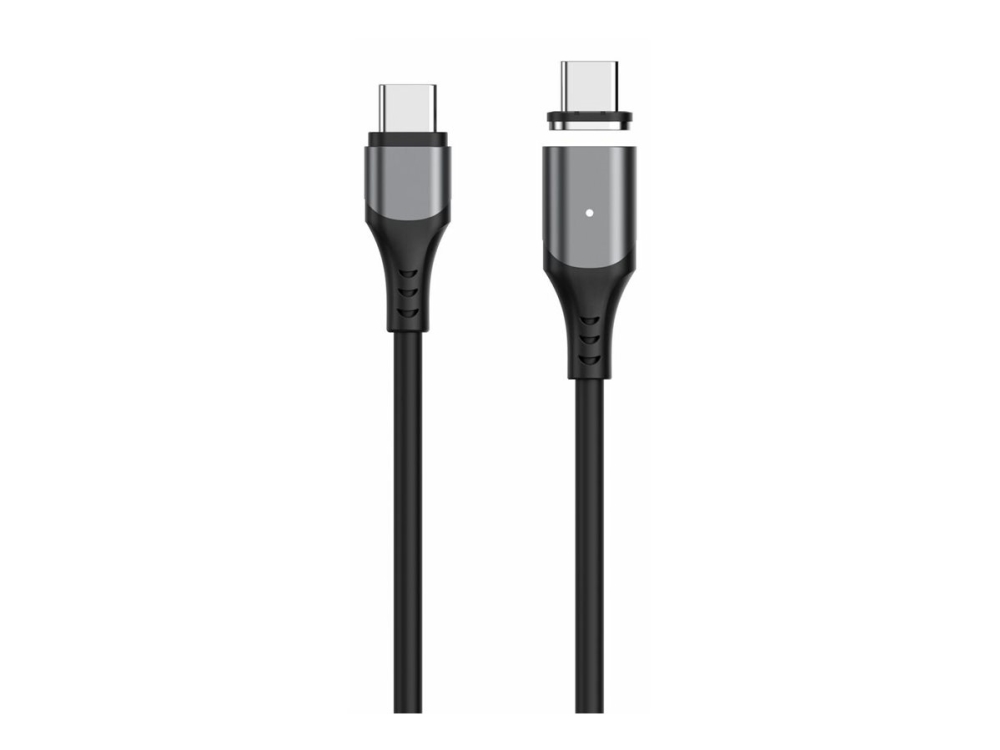 Estuff Infinite - Usb-Kabel - Usb-C (Han) Lige Til Usb-C (Han) Magnetisk - Usb 2.0 - 2 M - 100 % Genbrugt Plastik, Usb-C Power Delivery (100W) - Sort