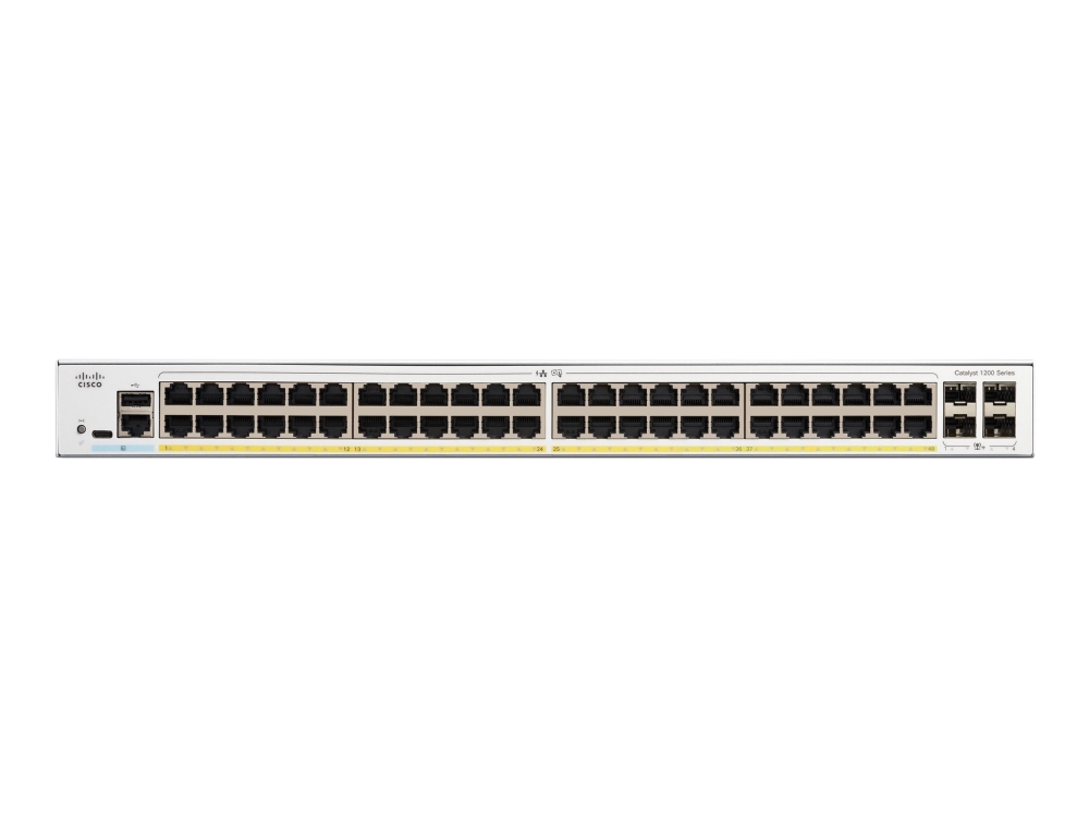 Cisco Catalyst C1200-48P-4X-Rf, Managed, L2/L3, Gigabit Ethernet (10/100/1000), Rack-Einbau