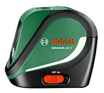 Bosch Universallevel 2, 10 M, 0,5 Mm/M, 4°, 4 Sek./Side, Horisontal/Vertikal, Rød