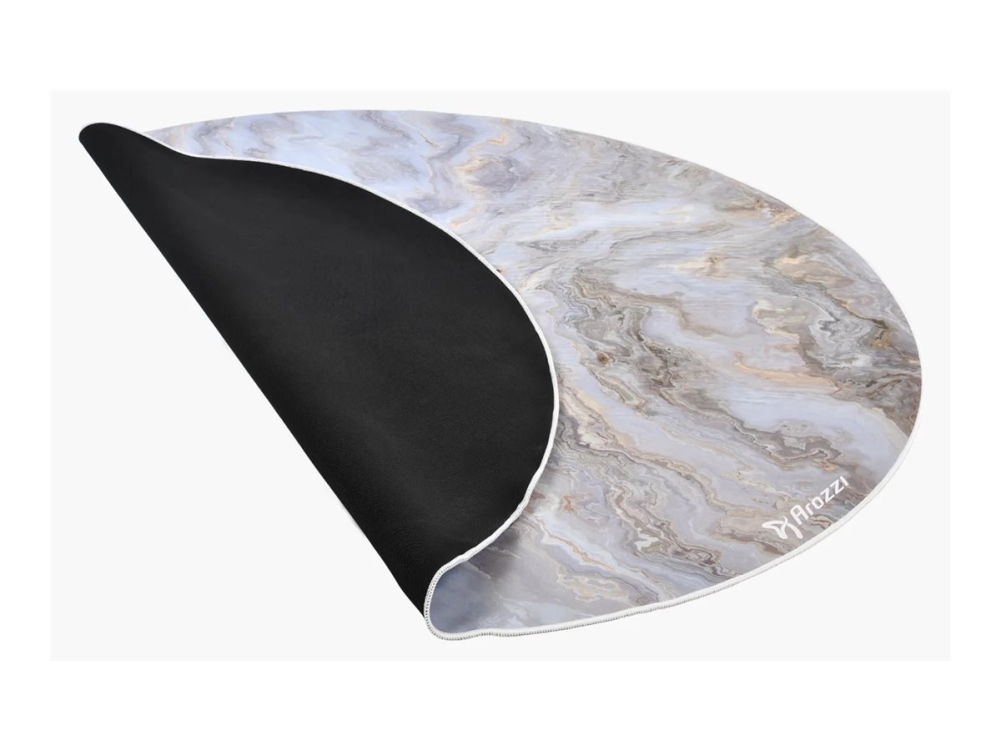 Arozzi Zona - Stolemåtte for kontor - rund - 121 cm - hvid marmor