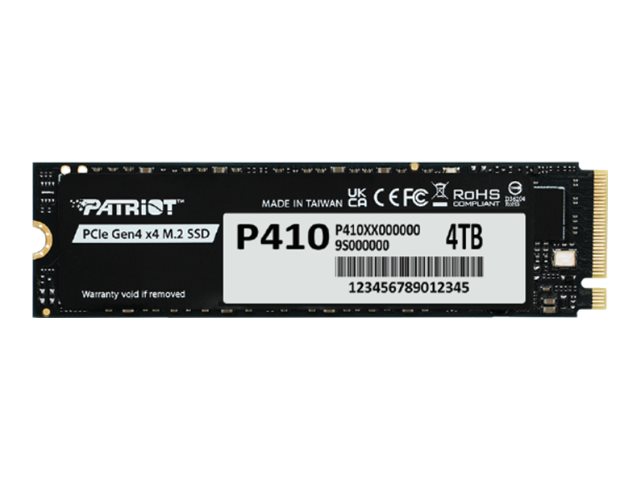Patriot P410 - SSD - 4 TB - inbyggd - M.2 2280 - PCIe 4.0 x4 (NVMe) | Datorkomponenter - Hårddisk & Lagring - SSD | GameStuff
