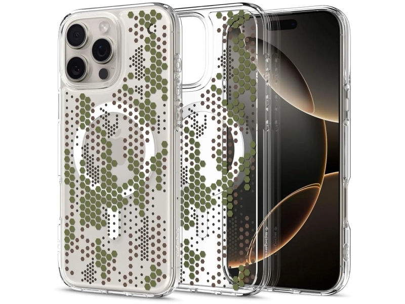 Spigen Ultra Hybrid (Magfit), Cover, Apple, Iphone 16 Pro Max, 17,5 Cm (6.9"), Grøn, Transparent