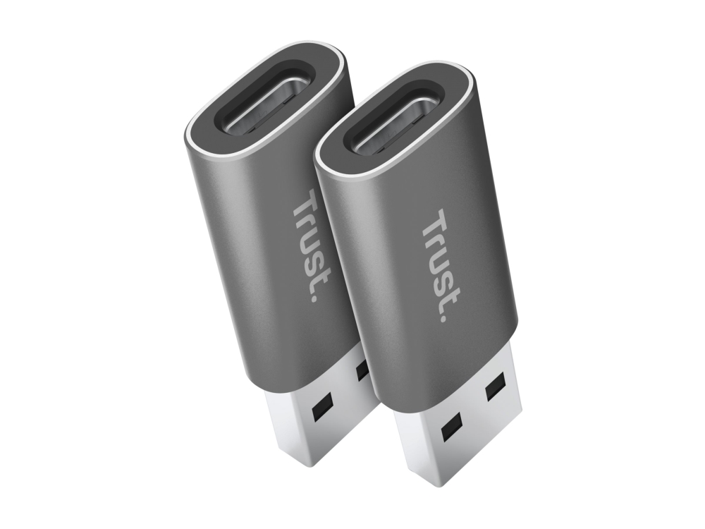 Trust Calyx - Usb Adapter - Usb Type A (Han) Til 24 Pin Usb-C (Hun) - Usb 3.2 (Gen 2)/3.0/2.0/1.1 (Pakke Med 2)
