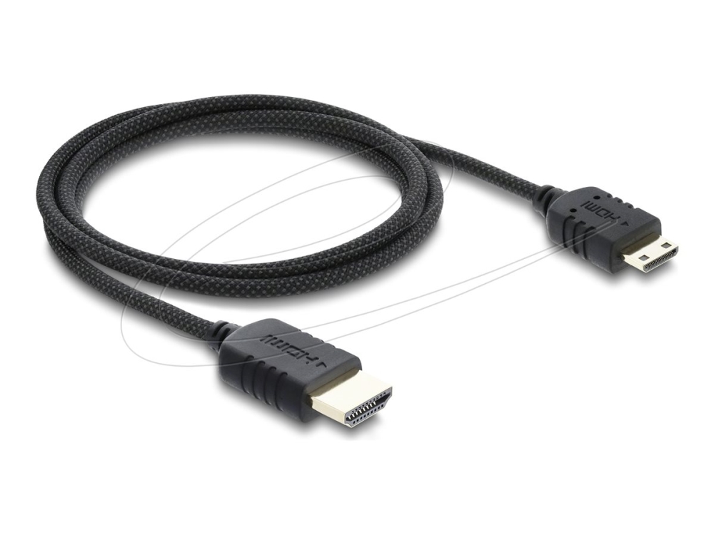 Delock - High Speed - Hdmi-Kabel - Hdmi Han Til 19 Pin Mini-Hdmi Han - 1 M - Tredobbet Afskærmet Koaksialkabel - Sort - 8K60 Hz (7680 X 4320) Support