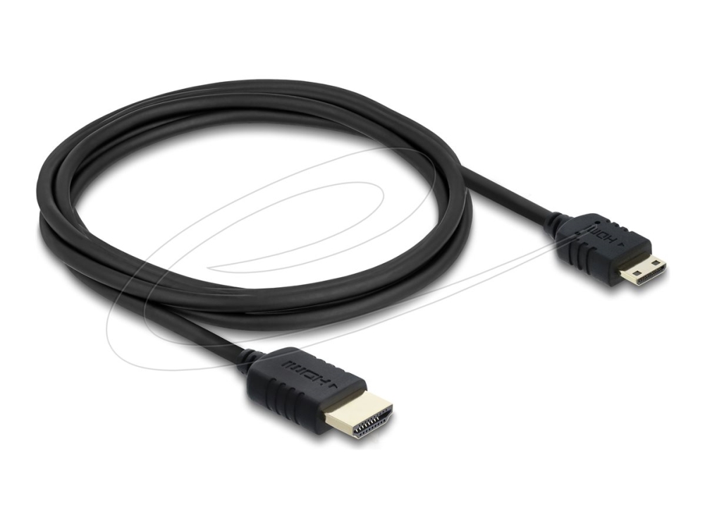 Delock - Ultra High Speed - Hdmi-Kabel - Hdmi Han Til 19 Pin Mini-Hdmi Han - 2 M - Tredobbet Afskærmet Koaksialkabel - Sort - 8K60 Hz (7680 X 4320) S